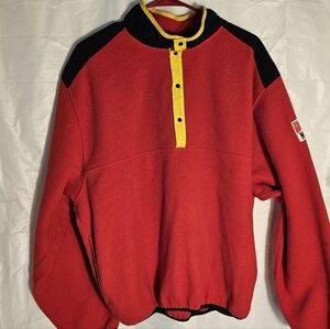 Vintage MARLBORO ADVENTURE TEAM Red and Yellow Fleece Pullover Size Large RARE